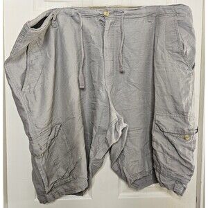 Sean John Classic Linen Cargo Gray Shorts, 54B lightweight, big & tall, #0098